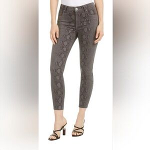 STS Blue Lightweight Denim Black & Gray Snakeprint Skinny High Rise Pants 27
